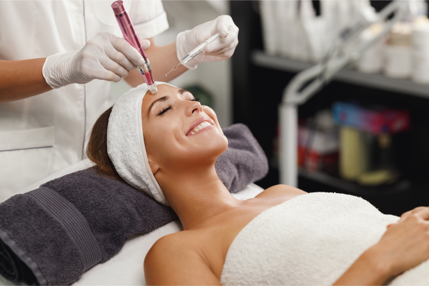 a woman receiving a Microneedling treatment | Aesthetify | Watchung, NJ | New York, NY